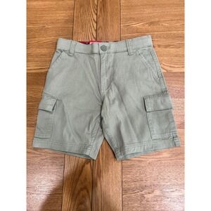 Levi's Boys Utility Cargo Shorts Size‎ 8 Green Comfort Stretch Adjustable Waist